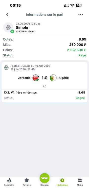 Coupon gagnant 2 162 500 F Cousin Marc