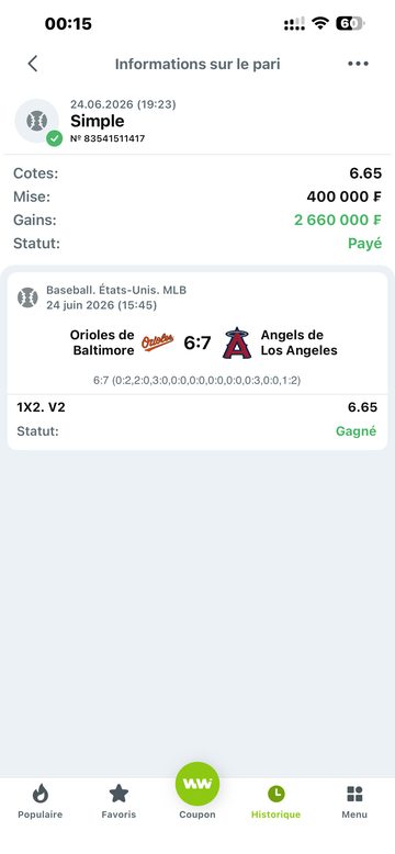 Coupon gagnant 2 660 000 F Cousin Marc